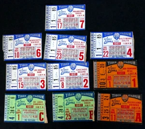 1961 Detroit Lions Season Ticket Stub Set Of 10 All Regular & Preseason Games - Picture 1 of 12