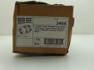 Hubbell 3404 1" Liquid-Tight Straight Connector 10 Per Box FP - Picture 1 of 4
