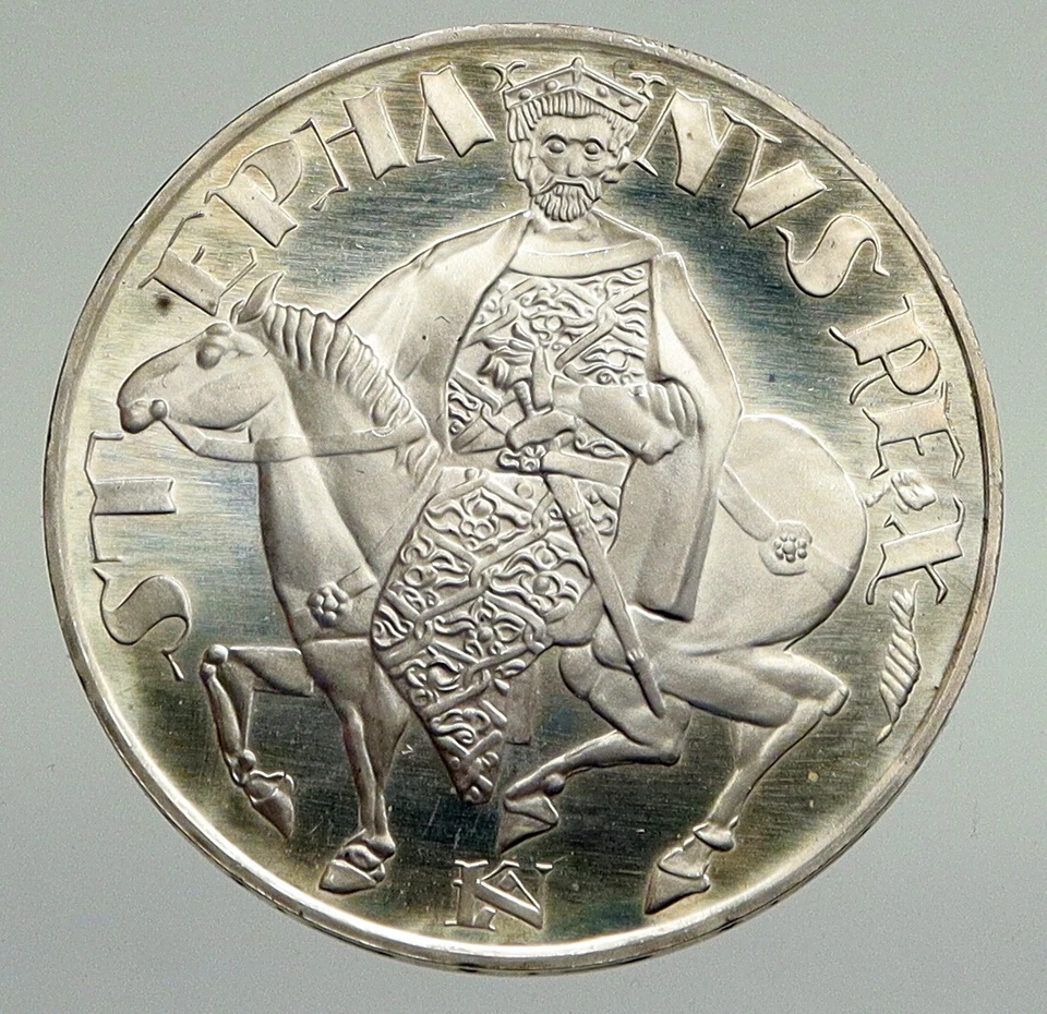 1972 HUNGARY King Saint Stephen Horse Vintage Proof Silver 50 Forint Coin i94766 - Image 1 of 3