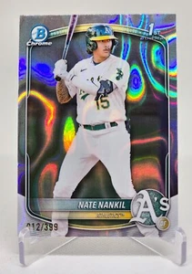 Nate Nankil 2025 1st Bowman Chrome #BCP-102 Raywave Refractor SP /399 Athletics - Bild 1 von 3
