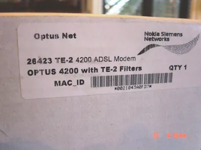 SIEMENS 4200 ADSL Modem/ROUTER (OPTUS) + Accessories - (OPEN BOX) - (NEW) - Image 1 of 2