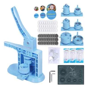 Máquina de insignias hágalo usted mismo azul cielo con molde de plástico de 25 mm/32 mm/58 mm + material de 300 piezas - Imagen 1 de 9
