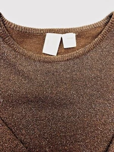 SCHÖNER STRICKPULLOVER SCHIMMER BRAUN/GOLD GR. S-M - Bild 1 von 12