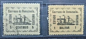 VENEZUELA 1903 BATTELLI A VAPORE 2 FRANCOBOLLI TIMBRATI USED (C.X) - Foto 1 di 1