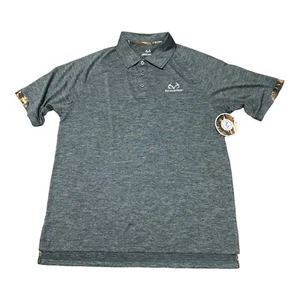 RealTree Real Tree NEW Dri-fit Men's Polo Shirt Size M Charcoal - Picture 1 of 6