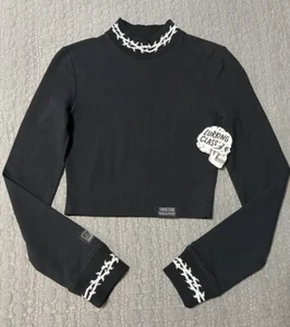 Lurking Class Black Barbwire Long Sleeve Mock Neck Crop Top Size: Small NWT - Picture 1 of 10
