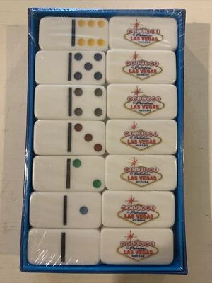 Dominoes Double 6 Color Dot White Tile Professional Size Welcome To Las Vegas - Image 1 of 4