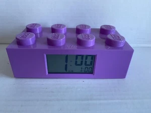 Lego Brick Alarm Clock purple Good Condition - Picture 1 of 2