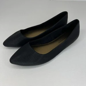 Christian Siriano Womens Gigi Black Pointed Toe Solid Size 9.5W Ballet Flat Shoe - Picture 1 of 9