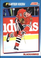 1991-92 Score Canadian Bilingual Blackhawks Hockey Card #390 Frantisek Kucera