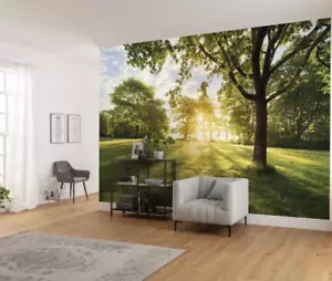 Carta da parati fotografica grande campagna verde prato e alberi murale | senza adesivo - Foto 1 di 7