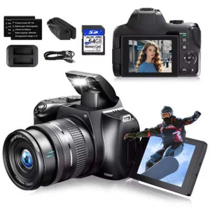 4K Digital Camera with 12X Optical Zoom 72MP DSLR Camera for Photography 64GB TF - Picture 1 of 15