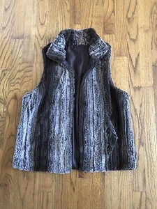 Kohl’s Apt 9 Brown Gray Faux Fur Vest Women’s Size Small / Medium - Picture 1 of 6