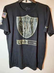 LAS VEGAS RAIDERS NIKE DRI FITBLK  SALUTE TO SERVICE MENS SHIRT SZ MED--VGC - Picture 1 of 3