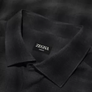 Ermenegildo Zegna NWOT Casual Button Down Shirt Size XXL in Gray/Black Plaid - Picture 1 of 8