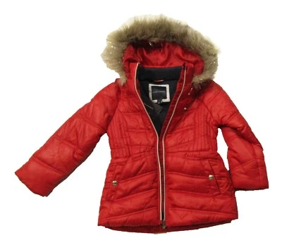 Tommy Hilfiger Niñas Escarlata Salvia Rojo Chevron Chaqueta Puffer con Capucha Foto 1 de 4