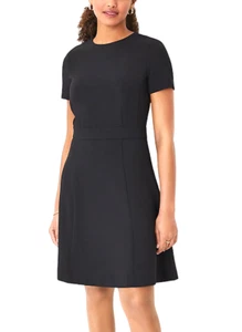 NEW ANN TAYLOR BLACK THE PETITE FLARE DRESS IN FLUID CREPE SIZE 2P 2 - Picture 1 of 7