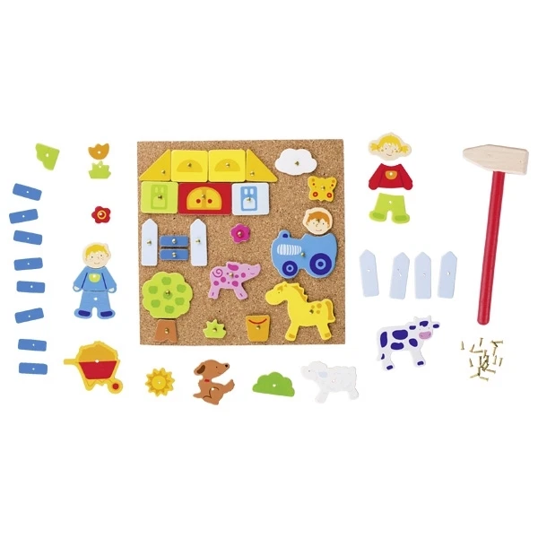 Goki Hammer Game Far 52 Pieces juego de martillos de madera juego de martillos 58555 Foto 1 de 1