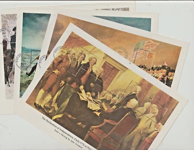 US 1976 Scott 1686-1689 4 Bicentennial Souvenir Sheets First Day Cancel FDC Set - Image 1 of 4
