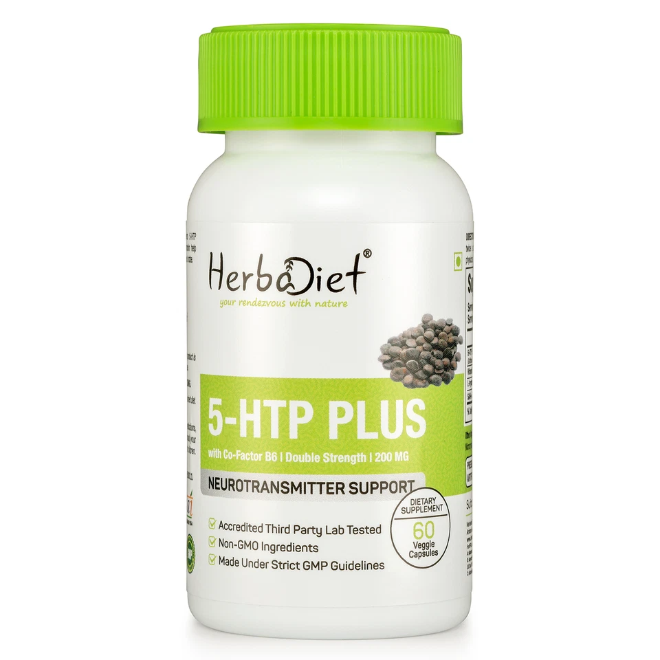 5-HTP 200mg 5htp Capsules Boosts Serotonin Helps Against Stress Anxiety Insomnia - Image 1 of 4