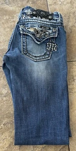 MISS ME Jeans blau Skinny Jeans Größe 23 Boot Cut Fit 24X28 unten am Saum - Bild 1 von 11