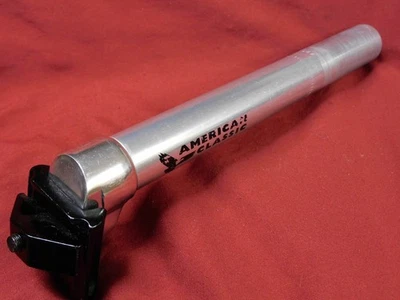 Tija de sillín vintage plateada American Classic 27,4 mm 235 mm de largo hecha en EE. UU. Foto 1 de 4