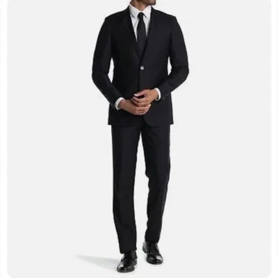 Костюм шерстяной Zanetti Porto черный куртка 42S Lanificio Di Biella - Изображение 1 из 4