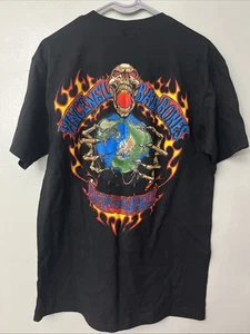 T-shirt nera vintage Bad Bones Vince Neil Med Band maglietta - Foto 1 di 5