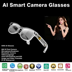 Gafas para cámara 4K AI Gafas inteligentes Cámara Bluetooth Llamada Asistente de voz Música - Imagen 1 de 18
