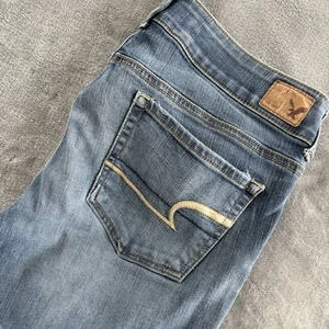 American Eagle Women's Artist Crop Jeans Stretch Low Rise Size 10 - Picture 1 of 11