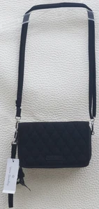 Muñequera Bandolera Vera Bradley Microfibra RFID 3 en 1 en Negro Clásico. Nuevo con etiquetas - Imagen 1 de 3