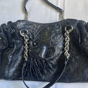 Roberta Gandolf Ledertasche Y2K Style East West Italian Leder schwarz verziert - Bild 1 von 13