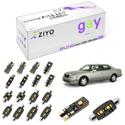 21 Bulbs Deluxe Xenon White LED Interior Light Kit For Lexus LS400 1995-2000 - Image 1 of 4