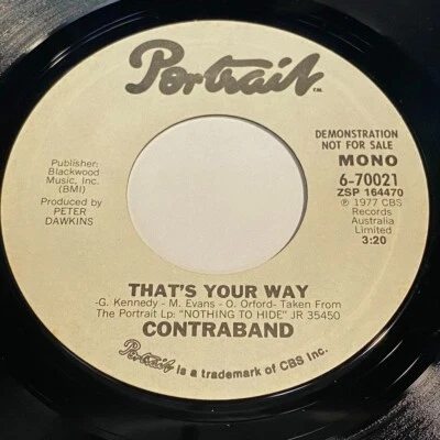 Contraband: That's Your Way (Mono) / (Stereo) 7" 45 - Portrait 6-70021 - Image 1 of 2