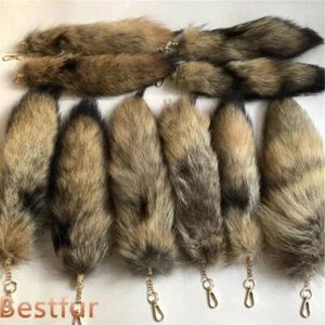 Wholesale 50/100pcs 14" Real Bush Coyote Tail keychain Bag Pendant Cosplay Toys - Picture 1 of 2