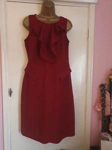 Adolfo Dominguez Dress Size 42 UK 14 Tailored Burgundy Quality Lined Bx23 - Picture 1 of 5