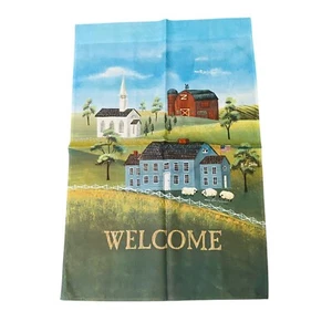 Mary Lou Troutman WELCOME Outdoor Garden Yard Banner Barn Church Sheep Farm - Picture 1 of 4