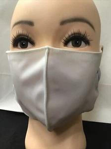 FACE MASK ~ POMCHIES ~ ADULT ~ SOLID WHITE ~ WHITE BRAIDED STRAPS ~ NEW - Picture 1 of 2