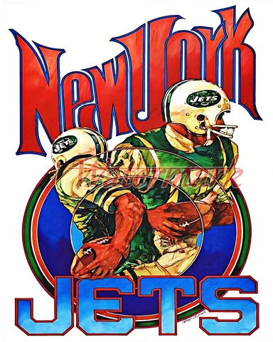 NFL 1970's Vintage New York Jets Poster Print  Color  REPRINT 8 X 10 Photo Pic Cover