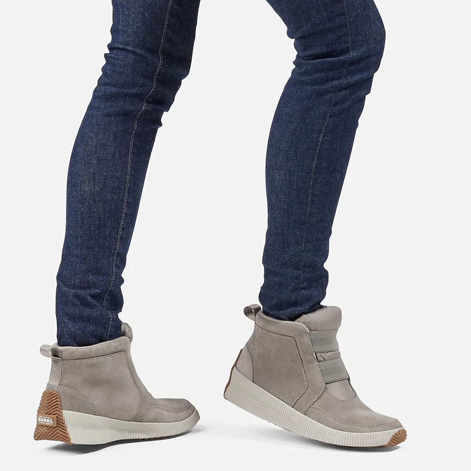 Sorel Women Ankle Bootie Out N About Plus Mid WP Size US 6 Kettle Grey Leather