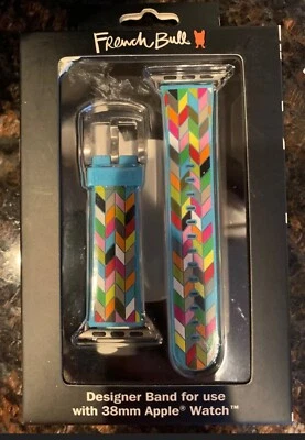 Nueva correa de diseñador French Bull para Apple Watch 38 mm condensada Ziggy Shapiro nueva en paquete Foto 1 de 3