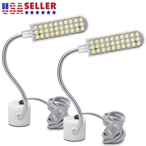 2X Sewing Machine LED Light Gooseneck Work Lamp With Magnetic Mounting Base K7I7 - Picture 1 of 12