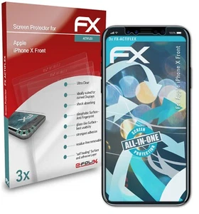 atFoliX 3x Écran protecteur pour Apple iPhone X Front clair&flexible - Photo 1 sur 6