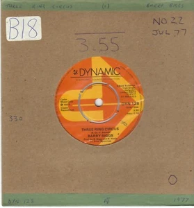 BARRY BIGGS - THREE RING CIRCUS b/w NO ONE KNOWS YOU WHEN.... 7" SINGLE VGC 1977 - Picture 1 of 1