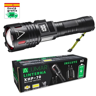 Linterna LED Alta Potencia, Recargable USBC, Pilas incluidas, Imantada,PowerBank - Imagen 1 de 4