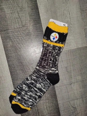 Pittsburgh Steelers Mens Black Alpine NFL Team Crew Socks Large Cover