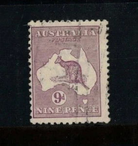 1916 Australia 9d violet Roo third wmk SG 39 Good Used stamp - Picture 1 of 1