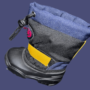 Toddler Kamik Navy/Black/Yellow Snow Boots Size 5