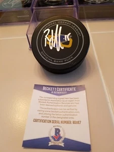 ROBBY FABBRI signed BLUES official game puck BECKETT COA RED WINGS - Picture 1 of 2
