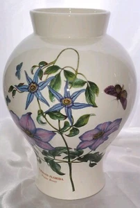 Large Canton Shaped Clematis Florida Passion Flower 1972 Botanic Garden Vase - Picture 1 of 5